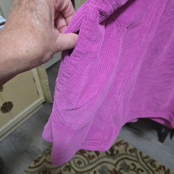 We The Free Corduroy Button-Front Tunic in Bright Pink - Picture 3 of 6